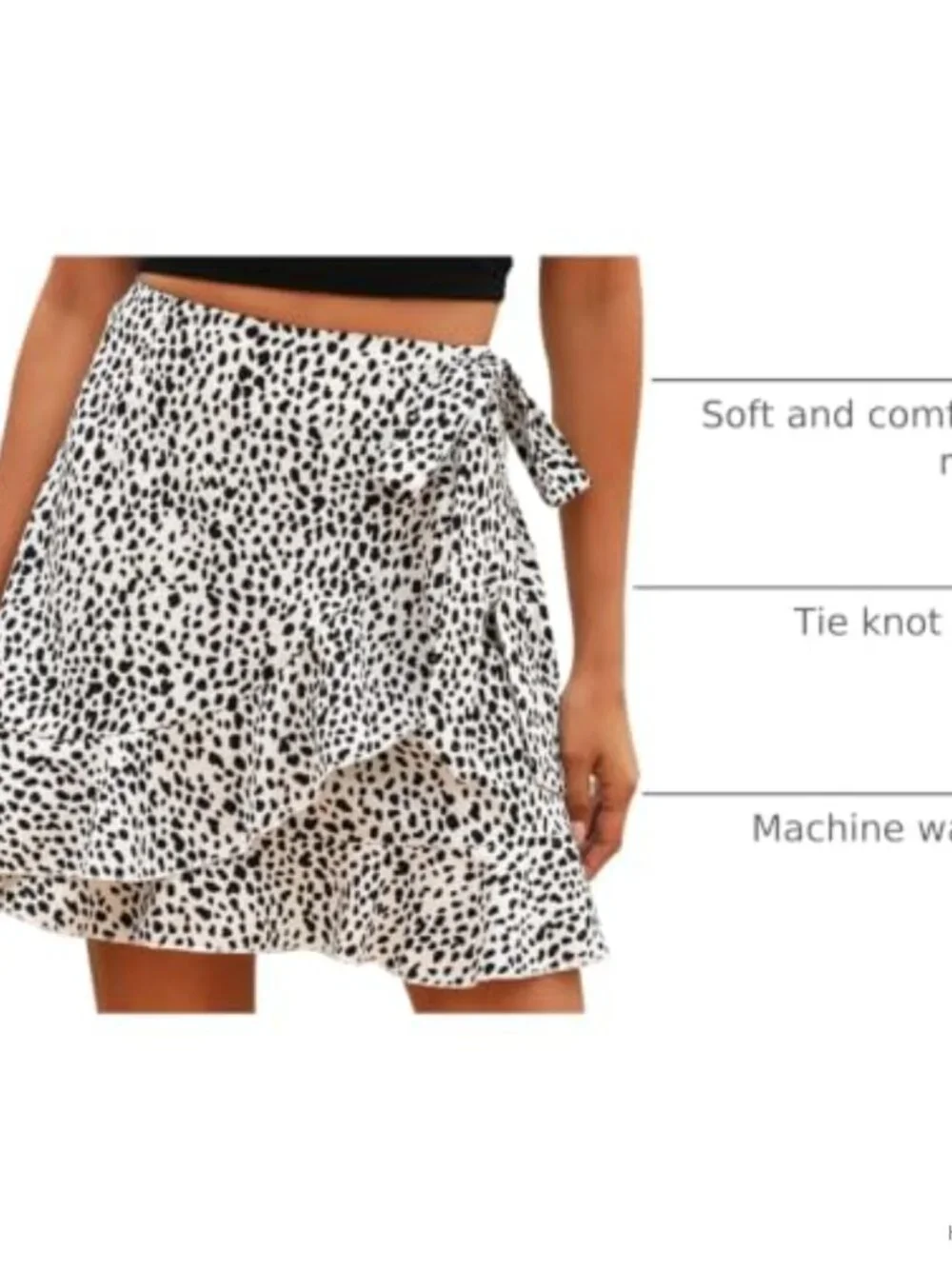 Women's Floral Wrap Mini Skirt High Waist Ruffle Hem Polyester Summer